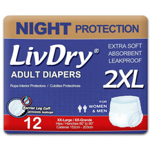 LivDry XL Overnight Adult Diapers for Women and Men, Max Protection Incontinence Underwear