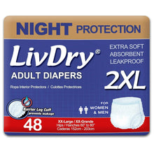LivDry XL Overnight Adult Diapers for Women and Men, Max Protection Incontinence Underwear