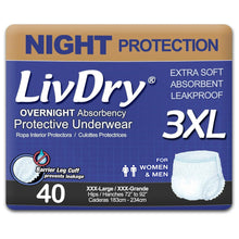LivDry XL Overnight Adult Diapers for Women and Men, Max Protection Incontinence Underwear