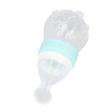 YAHHU Multifunction Baby Bottle Food Feeder, Detachable Infant Silicone Cereal Squeeze Feeder with Spoon, 8.27 inches / 21 cm