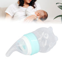 YAHHU Multifunction Baby Bottle Food Feeder, Detachable Infant Silicone Cereal Squeeze Feeder with Spoon, 8.27 inches / 21 cm