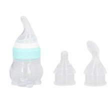 YAHHU Multifunction Baby Bottle Food Feeder, Detachable Infant Silicone Cereal Squeeze Feeder with Spoon, 8.27 inches / 21 cm
