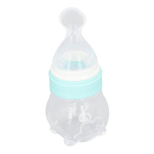 YAHHU Multifunction Baby Bottle Food Feeder, Detachable Infant Silicone Cereal Squeeze Feeder with Spoon, 8.27 inches / 21 cm