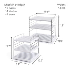 YouCopia Adjustable Cabinet Shelf Organizer, 2-Piece Set