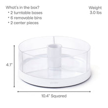 YouCopia Lazy Susan Turntable with Removable Bins, 2-Pack