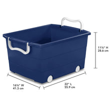 Your Zone Kids Rolling Toy Storage Bin with Handles, 22 in x 16 in x 11 in