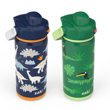 Zak Designs 14-oz. Stainless Steel Double Wall Beacon Straw Bottle for Kids, 2-Piece Set (Choose Color)