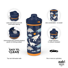 Zak Designs 14-oz. Stainless Steel Double Wall Beacon Straw Bottle for Kids, 2-Piece Set (Choose Color)