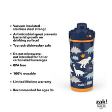 Zak Designs 14-oz. Stainless Steel Double Wall Beacon Straw Bottle for Kids, 2-Piece Set (Choose Color)