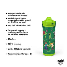Zak Designs Beacon Stainless Steel Straw Bottle, 20 oz, Double-Wall Insulated, Kids, 2 Pack