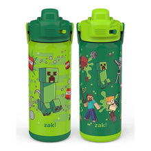 Zak Designs Beacon Stainless Steel Straw Bottle, 20 oz, Double-Wall Insulated, Kids, 2 Pack
