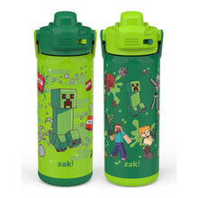 Zak Designs 20-oz. Stainless Steel Double Wall Beacon Straw Bottle for Kids, 2 pack, Choose Character