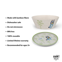 Zak Designs 8-Piece Bamboo Melamine Kids Dinnerware Set, Choose Character