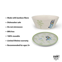 Zak Designs 8-Piece Bamboo Melamine Kids Dinnerware Set, Choose Character