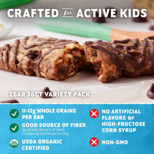 Zbar Soft Baked Organic Granola Snack Bars, Variety Pack, 36 pk.