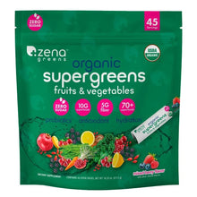 ZenaUSDAOrganicSupergreensFruits_VegetablesPowder_45StickPackets - USA Mega Market