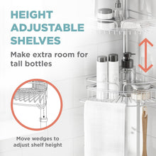 ZennaHomeTensionPoleShowerCaddyCornerOrganizer_AdjustableStandingShowerCaddywith4BasketsandBuiltinTowelBar_RustResistantBathroomTensionRodOrganizer_60to97Inch3 - USA Mega Market