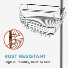 ZennaHomeTensionPoleShowerCaddyCornerOrganizer_AdjustableStandingShowerCaddywith4BasketsandBuiltinTowelBar_RustResistantBathroomTensionRodOrganizer_60to97Inch4 - USA Mega Market