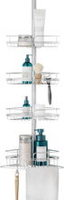 ZennaHomeTensionPoleShowerCaddyCornerOrganizer_AdjustableStandingShowerCaddywith4BasketsandBuiltinTowelBar_RustResistantBathroomTensionRodOrganizer_60to97Inch - USA Mega Market