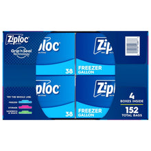 Ziploc Brand Gallon Freezer Storage Bags, Stay Open Design, Easy to Fill, 152 ct.