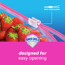 Bolsas Ziploc Slider para congelador de un galón y un cuarto de galón con tecnología Power Shield, 104 unidades. 