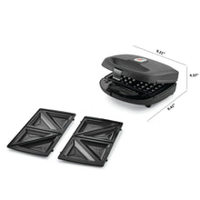 Mainstays 2 Slice Removable Plates Waffle and Sandwich Maker, Ceramic Nonstick, 750 Watts