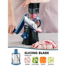 Geedel Rotary Cheese Grater, Kitchen Grater Vegetable Slicer with 3 Interchangeable Blades, Powerful Suction, Dishwasher Safe, Easy to Clean Grater for Vegetable, Fruit, Nuts