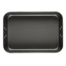 Farberware Bakeware Roasting Pan with Removable Flat Rack - 10.5x15 Inches, Dishwasher Safe, Oven-Safe to 450°F, Non-Stick Finish, Gray