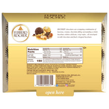 Ferrero Rocher Gourmet Hazelnut Milk Chocolate Gift Box, 12 Individually Wrapped Chocolates, 5.3 oz