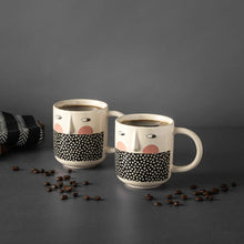 Thyme & Table 2 Pack Cheeky Faces with Dots Mugs 16.2 fl oz, Stoneware