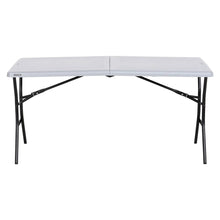 Lifetime 5 Foot Rectangle Fold-in-Half Table, Indoor/Outdoor Essential, Gray, 60.3" x 25.5"