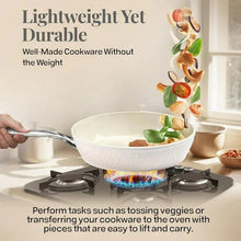 Gotham Steel Hammered 10 Inch Non Stick Frying Pans with Lid Dishwasher Safe – Cream