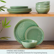 Pfaltzgraff Carrie 12 Piece Stoneware Dinnerware Set Green