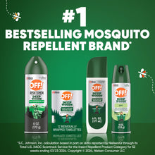 OFF! Deep Woods Insect Repellent Towelettes, Mosquito Repellent Wipes, 1 Pack, 12 Count