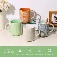 AlOFMO 17oz Ceramic Coffee Mugs Set of 4, Coffee Cups with Handles, Tea Cups, Cappuccino Cup, Latte Cup, Microwave Safe Mugs for Home Office - USA MEGA SHOP