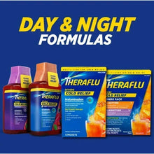 Theraflu Severe Cough, Cold & Flu Day and Nighttime Relief Syrup, Berry Flavor, 8.3 fl oz, 2 Pack
