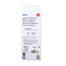 onn. USB-C to HDMI Cable (6 Feet / 1.8m), 4K Video & Audio Output for Laptop, Tablet, Phone to TV, Monitor, Projector