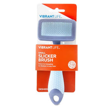 Vibrant Life Plastic Dog Slicker Grooming Brush with a TPR Grip