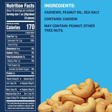 PLANTERS Deluxe Salted Whole Cashews, Party Snacks, Plant Based Protein, 33 oz Plastic Jar