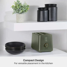 Thyme & Table 2-Slice Toaster, Extra-Wide Slots with Removable Crumb Tray, Dusty Moss
