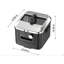 Mainstays 4L Electric Deep Fryer, Matte Black, Stainless Lid, 1800W