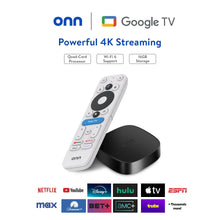 onn 4K Plus Streaming Device, Google TV - Ultra-fast Streaming, Stunning 4K UHD, 16GB Storage, 2GB RAM, Dolby Vision & Atmos, Remote with Voice Control