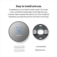Google Nest Thermostat - Programmable Smart Thermostat for Home - Charcoal