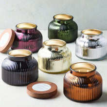 Better Homes & Gardens Scented Cotton 2-Wicks Ribbed Mecury Glass Jar Candle with Wooden Lid 18oz