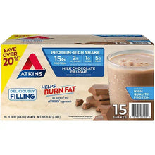 Atkins 15g Protein Shake, Milk Chocolate, 11 fl oz, 15 Pack
