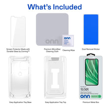 onn Corning Glass Screen Protector for iPhone® 11 and iPhone® XR, Made with Durable Glass by Corning™ for Ultimate Protection, Includes Easy Application Tray