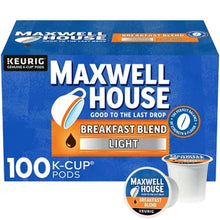 Maxwell House Breakfast Blend Light Roast K Cup Coffee Pods (100 Pk.)