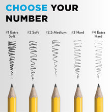 Ticonderoga Wood Pencils, Unsharpened, #2HB .3 mm Lead, Yellow, 12 Count