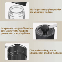 Hand Coffee Grinder, LHKLUK Adjustable Coffee Grinder, Textured ABS Body & Soda-Lime Glass, Ceramic Burr, Compact & Portable for Home/Outdoor/Cold Brew