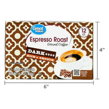 Great Value Espresso, Dark Roast Coffee Pods, 12 Count